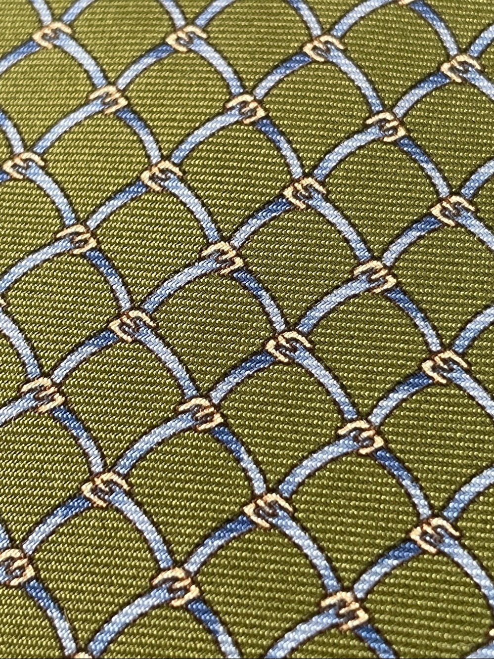 Brooks Brothers Makers Green pattern Silk Tie printed in Italy Made in USA